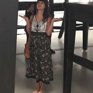 Urban Outfitters Ecoté Beaded Floral Maxi Dress, Open Back, Size 4